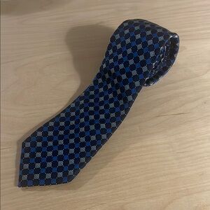 David Taylor Navy and Black Checkered Tie